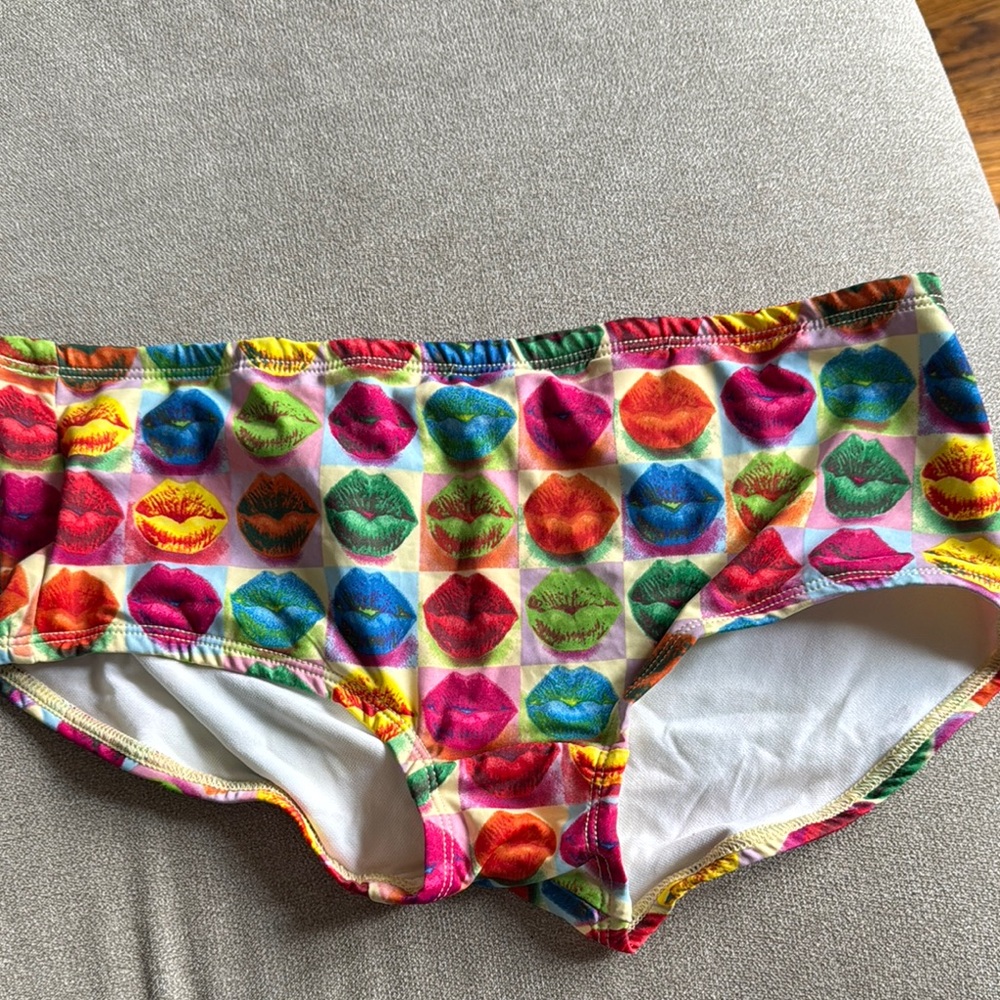Rampage Multicolor Lip Print Bikini Bottom